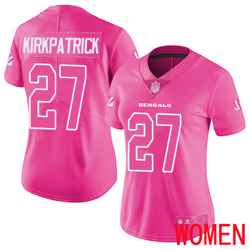 Cincinnati Bengals Limited Pink Women Dre Kirkpatrick Jersey NFL Footballl #27 Rush Fashion